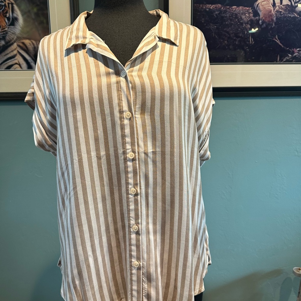 Alexander Jordan Striped Button-Up Shirt size Large